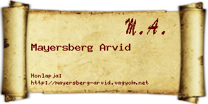 Mayersberg Arvid névjegykártya